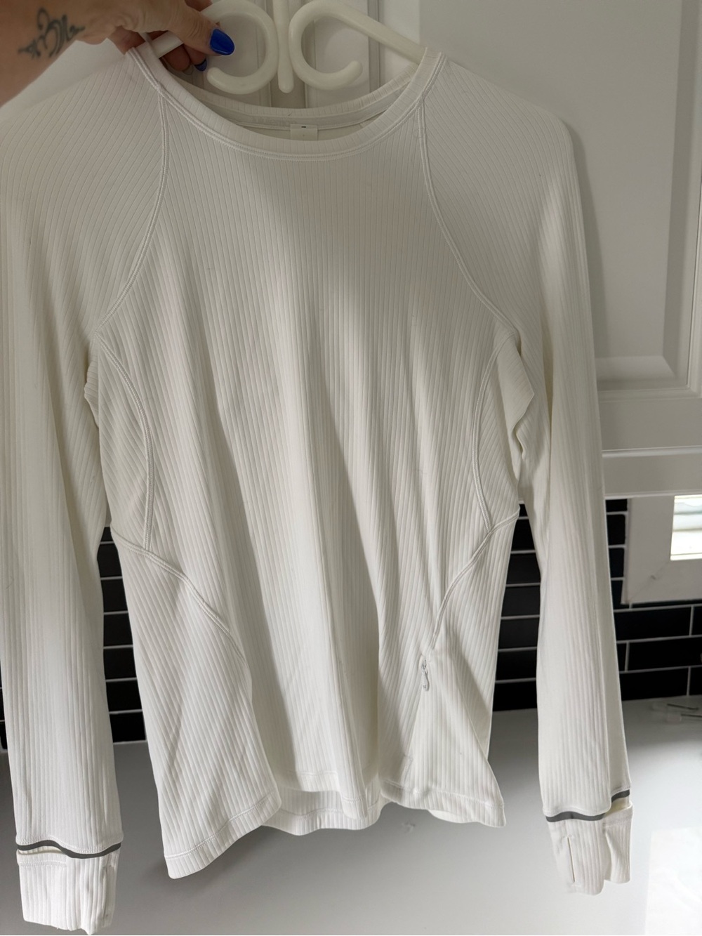 lululemon athletica White reflective running shirt